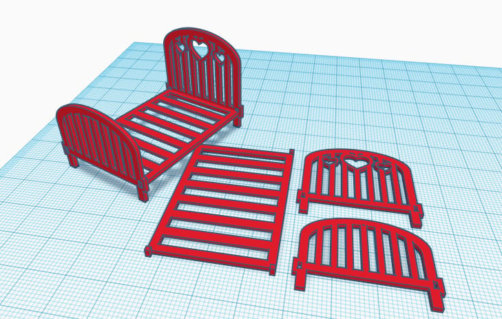 Mountable Doll bed for Dollhouse