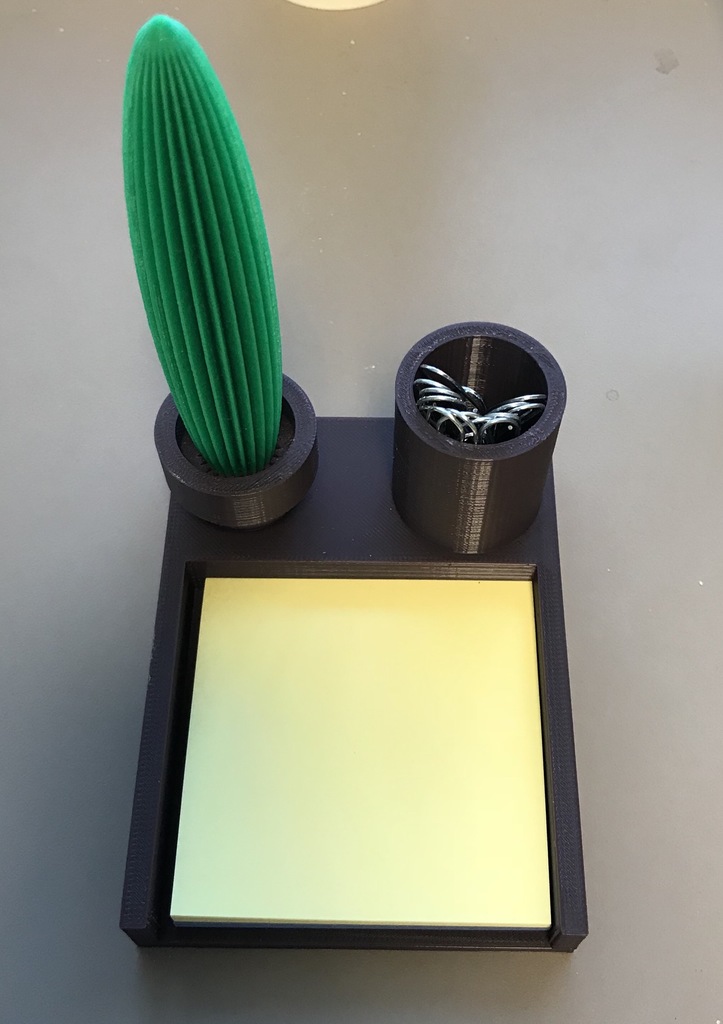 Cactus pen and Post-It note and paper clip holder