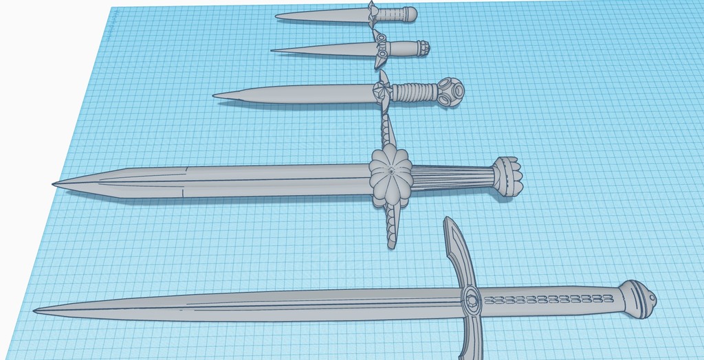 Daggers and Swords from Tinkercad
