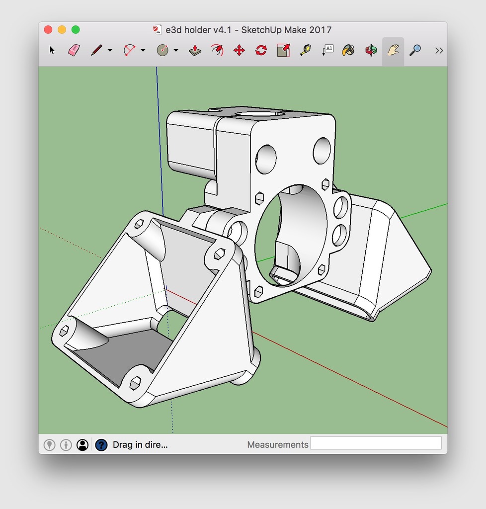 E3D v6 Holder with single or double cooling - STLs and Google SketchUp file for your remix