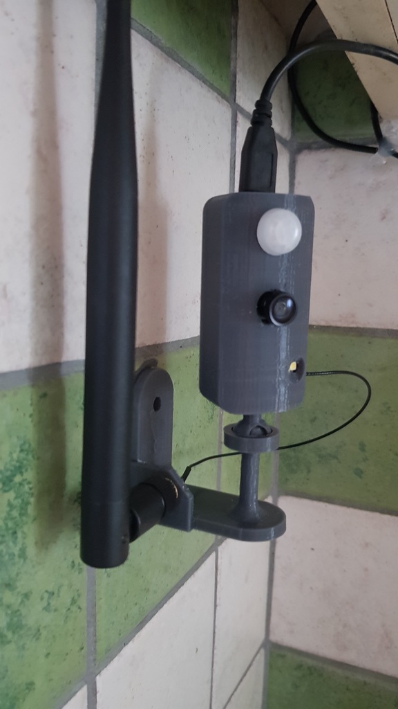 Camera mount 360° Arduino ESP32-Cam with PIR sensor and Fisheye CAM V3