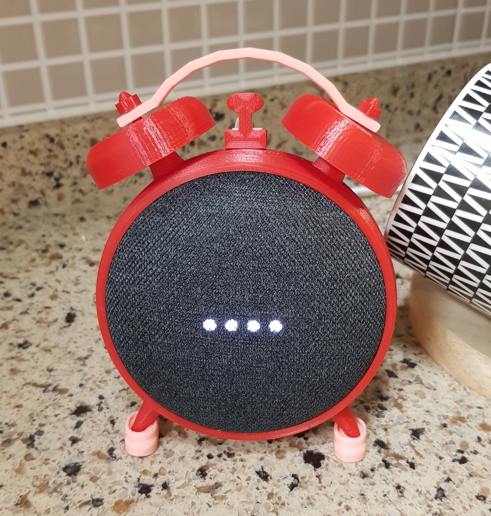 Alarm clock stand for Google home mini