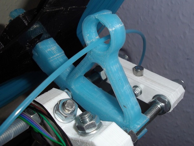 Heavy duty filament spool, spindle for Mendel with filament guide.