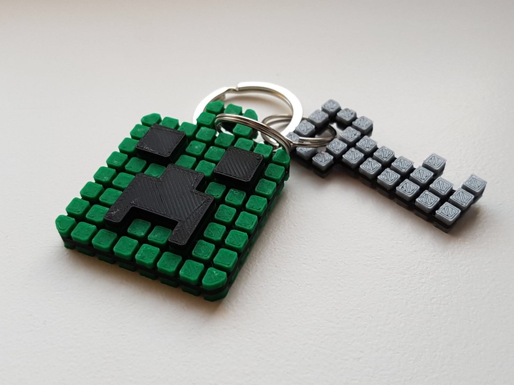 Minecraft Creeper Keychain (single extruder)