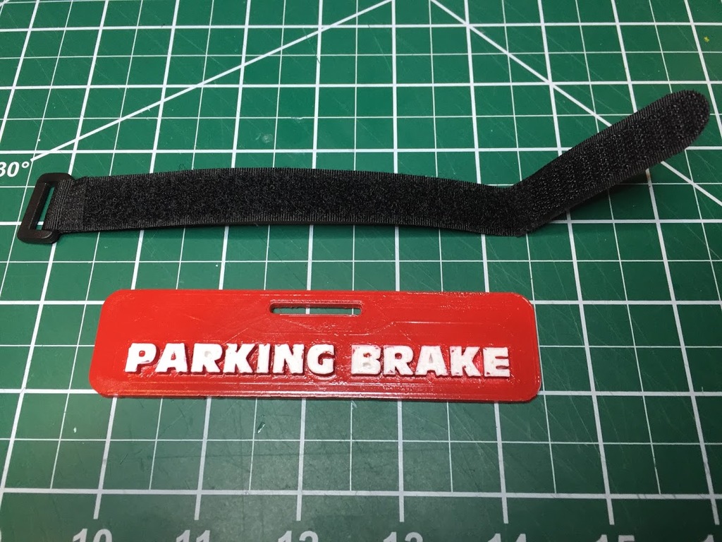 Parking Brake Warning Tag