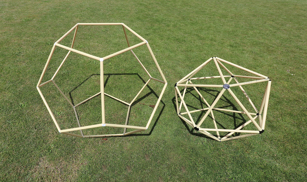 Polyhedrons 20 and 12 faces tube models to build
