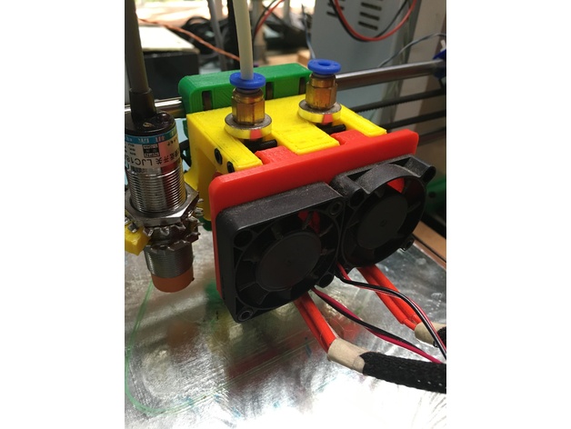 Dual Extruder Mount for Prusa I3 Rework X Carriage