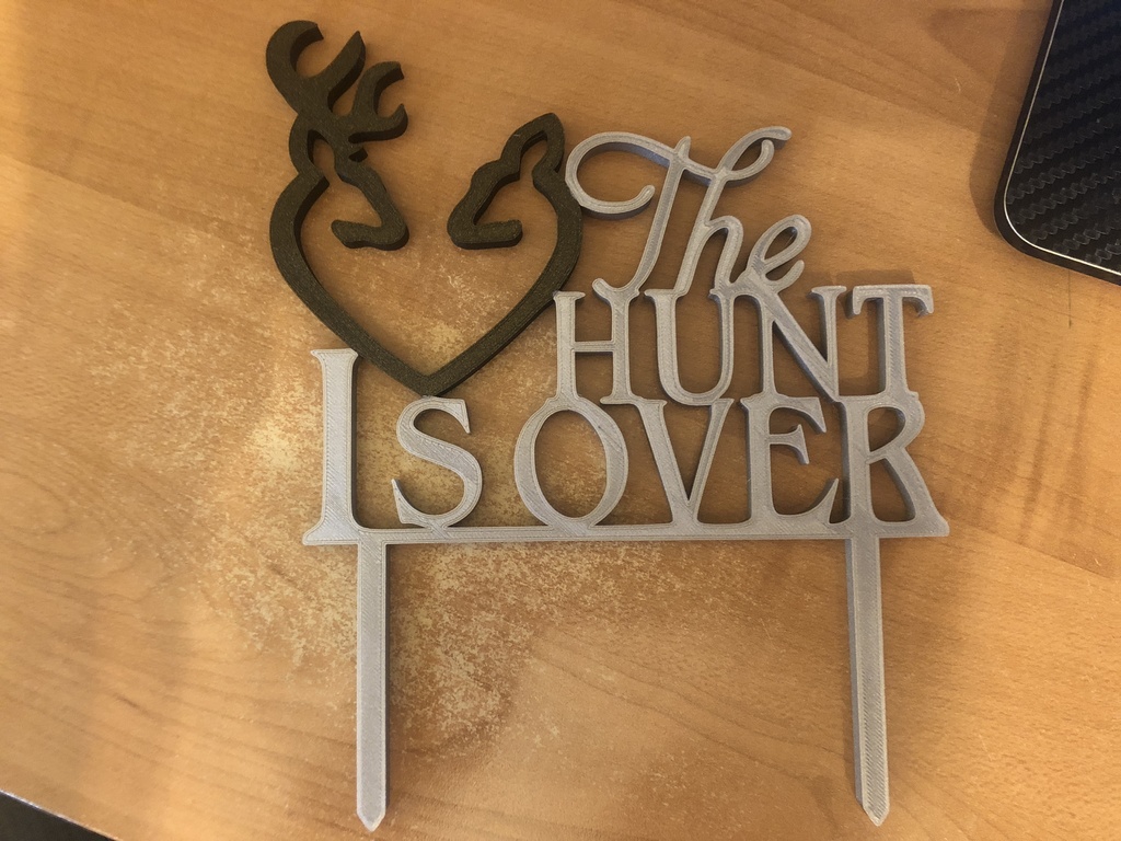 Cake Topper - Wedding Cake: "The Hunt is Over" 