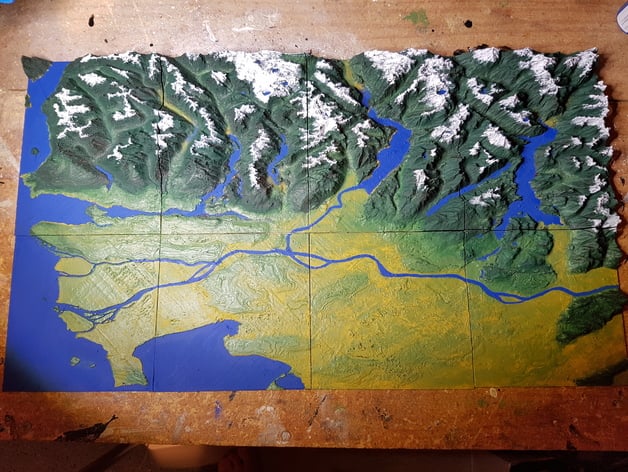 Vancouver - British Columbia - 3D Map - Topographic