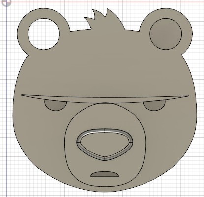 Emoji Angry Bear Keychain