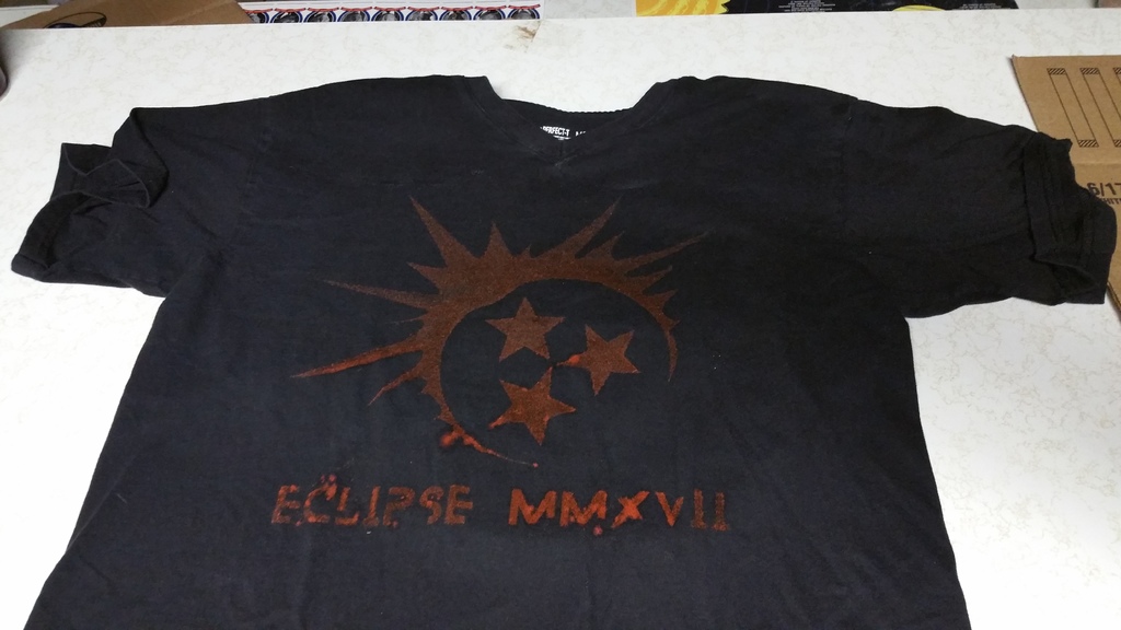 Stencil for bleaching/spray painting eclipse logos