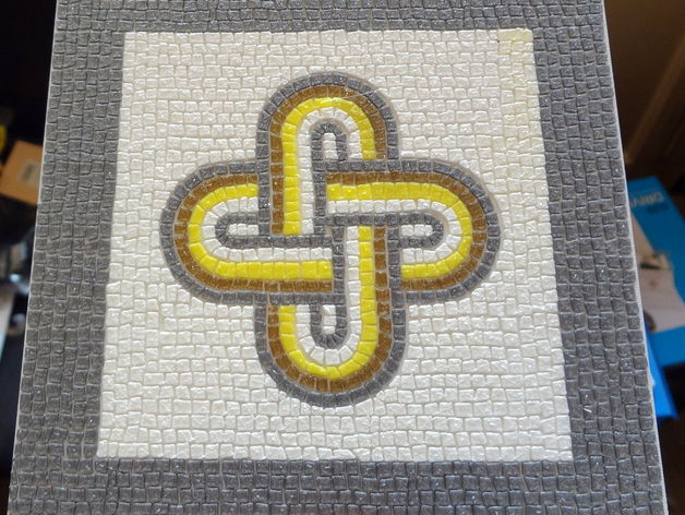 Roman Mosaic - 4 colours King Solomon knot