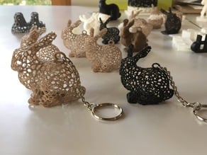 Voronoi Rabbit Keychain