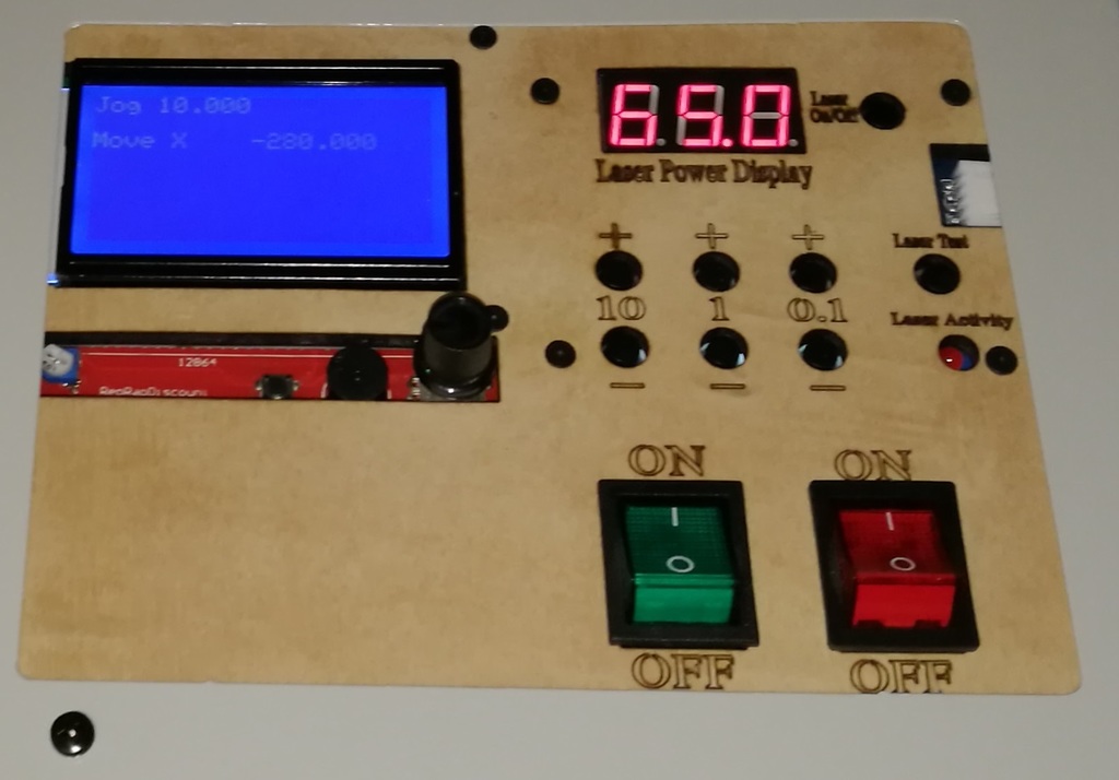 RepRap GLCD & digital power meter panel for K40 cheap chinese laser cutter