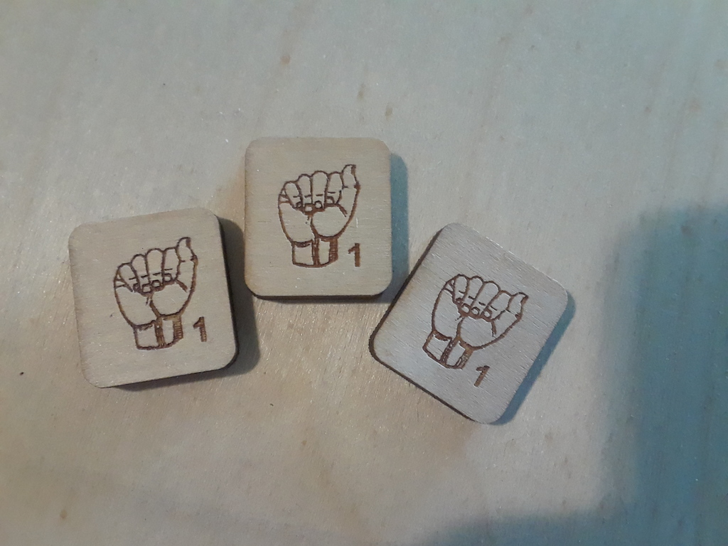 Laser Cut ASL tiles suitable for playing Scrabble(tm)