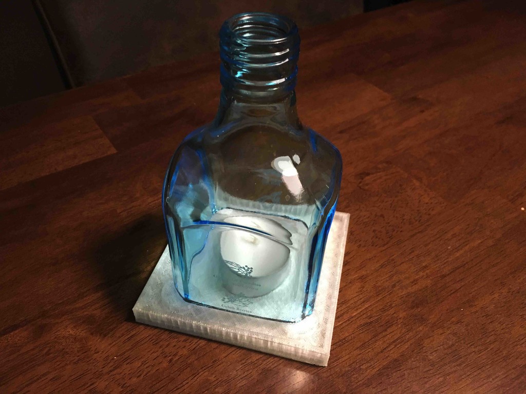 Coaster Gin Bottle with Tealight