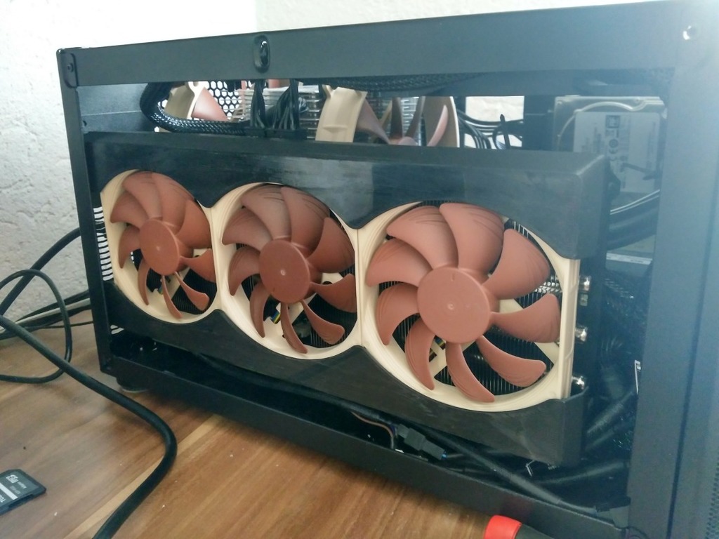 AMD Powercolor Red Dragon Vega 56 Fan Shroud for Noctua NF-A9x14 Fans