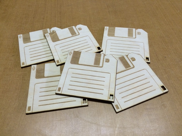 Laser Etched Floppy Disk Coasters