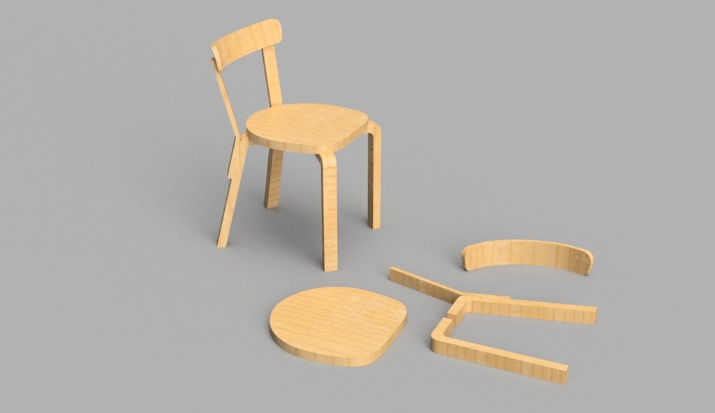 Artek Alvar Aalto Chair 69 1:12 for doll house