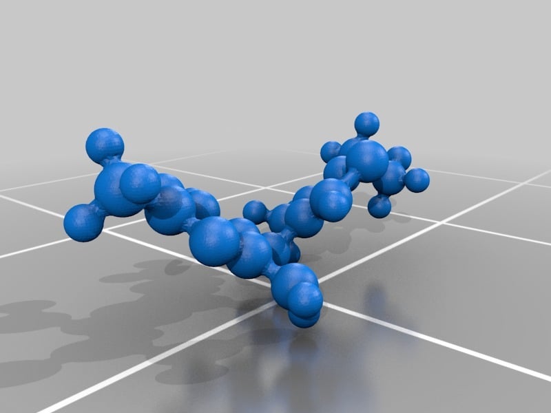 Molecular Model - Thiamine (Vitamin) - atomic scale model