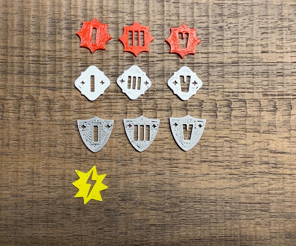 Keyforge Tokens, Double-sided, Armor, Damage, Power, and Stun Tokens