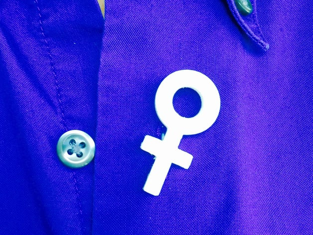 3D Printed International Woman’S Day “Pin” For Buttonhole “Venus Symbol”