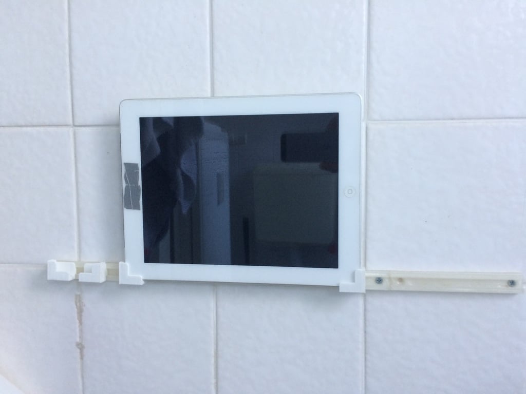 Simple rail iPad/iPhone5 wall holder