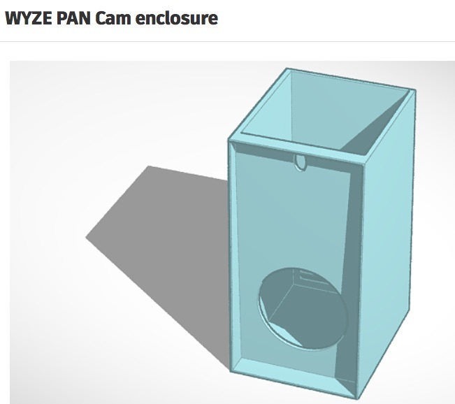 WYZE pan camera enclosure
