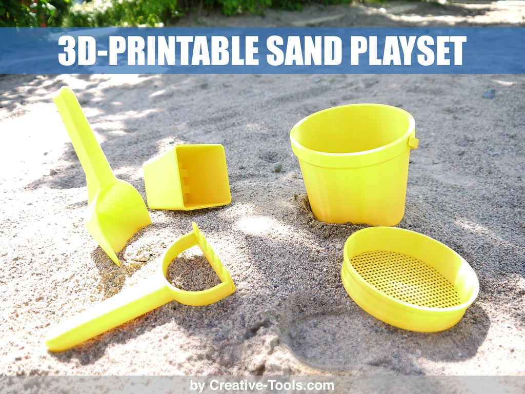 3D-printable sand play set