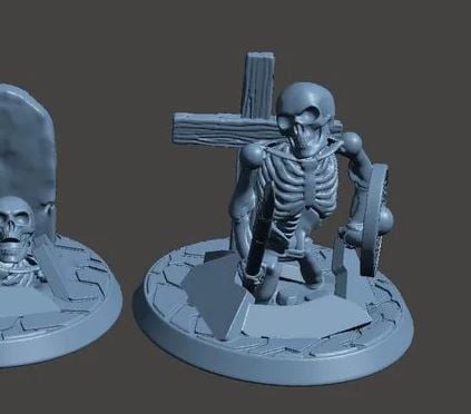 28mm Undead Skeleton Warrior - Climbing out of Grave 2