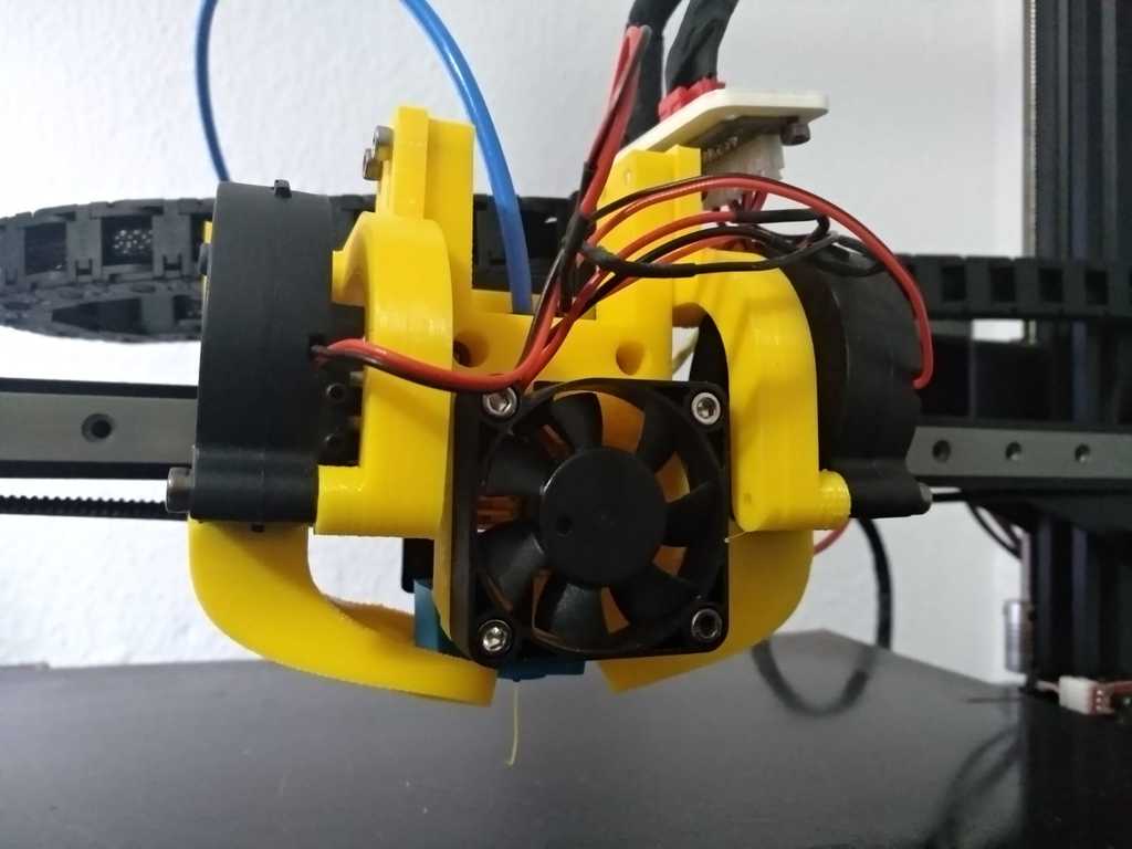 Anycubic Chiron (V6 & Volcano) double blower fan mount 5015, 40mm fan duct
