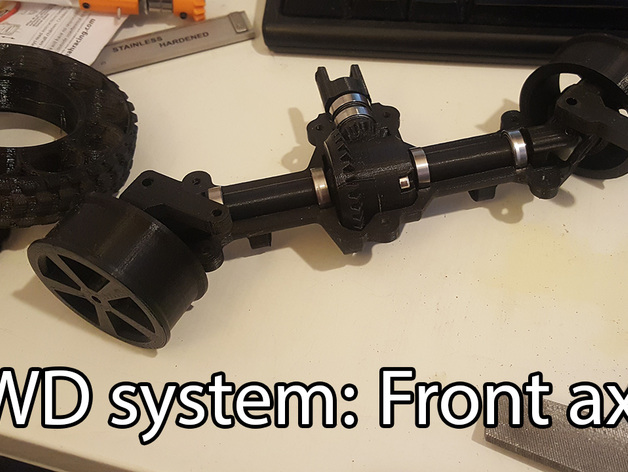 3D Printed Rc Truck V3 Driven Front Axle