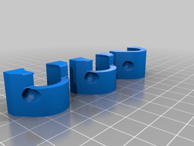 Prusa i3 MK2: V2 holder clips for Y-axis' LM8UU ball bearings with holes for screw heads