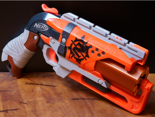 Spiralized the Nerf Hammershot 8-shot Mod by hitchhiker4200 - Thingiverse
