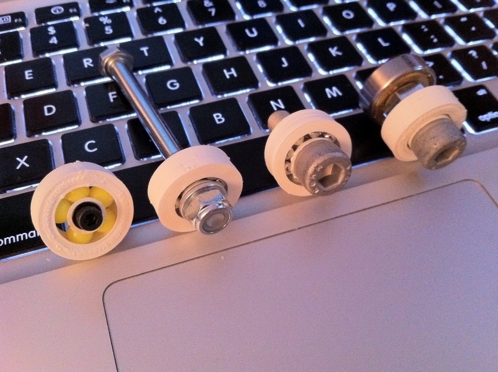 Parametric split-hub printable bearing