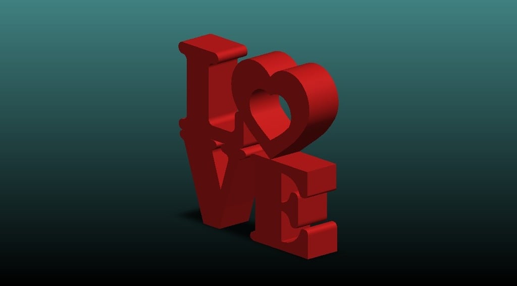 LOVE Sculpture with heart