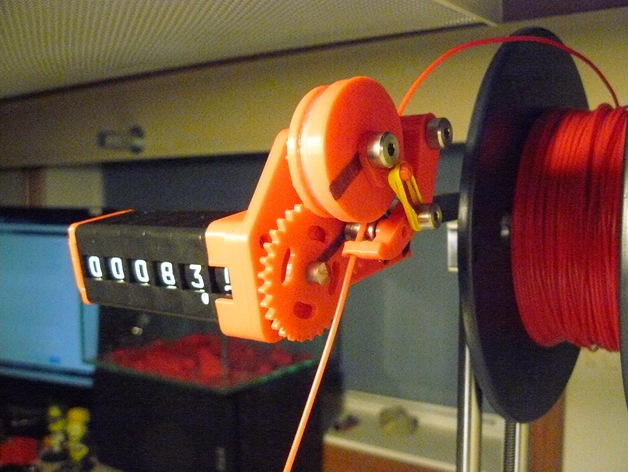 Filament length counter (Printrbot simple metal)