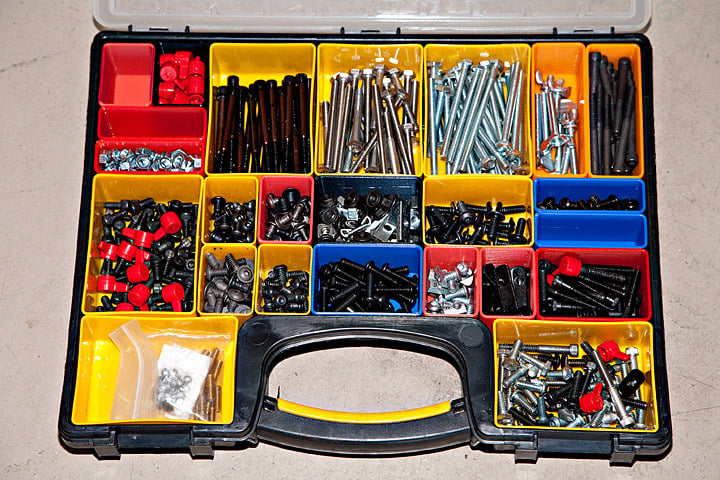 Assorted bins for the Stanley organizer case