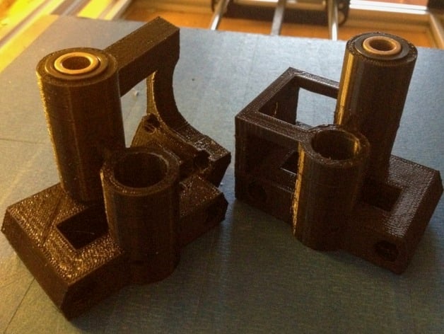 RepRap X-ends for self-aligning bronze bushings (and optionally Misumi leadscrews)