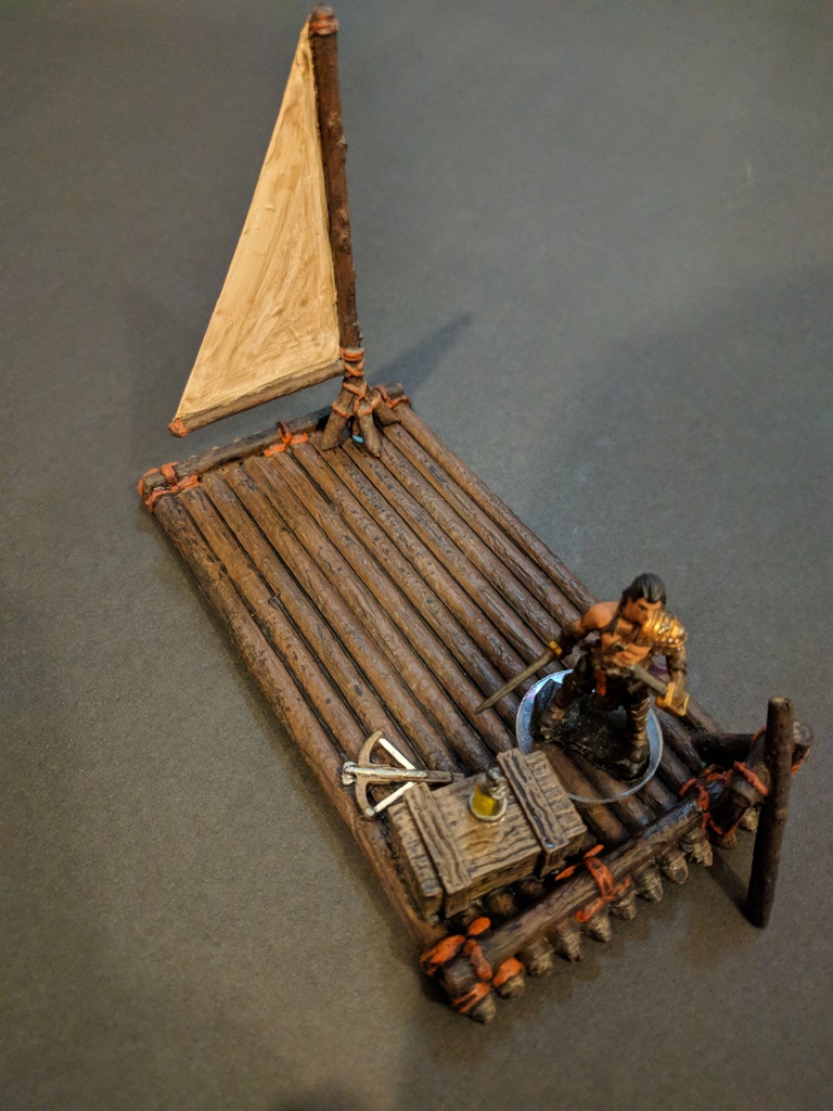 Sail and Mast for Raft - 28mm gaming