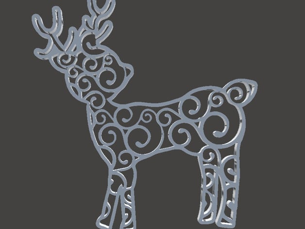 Christmas Tree Ornament Reindeer Swirl