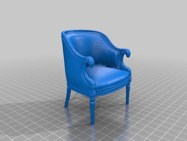 Classy Chair with Ram's Head Arms