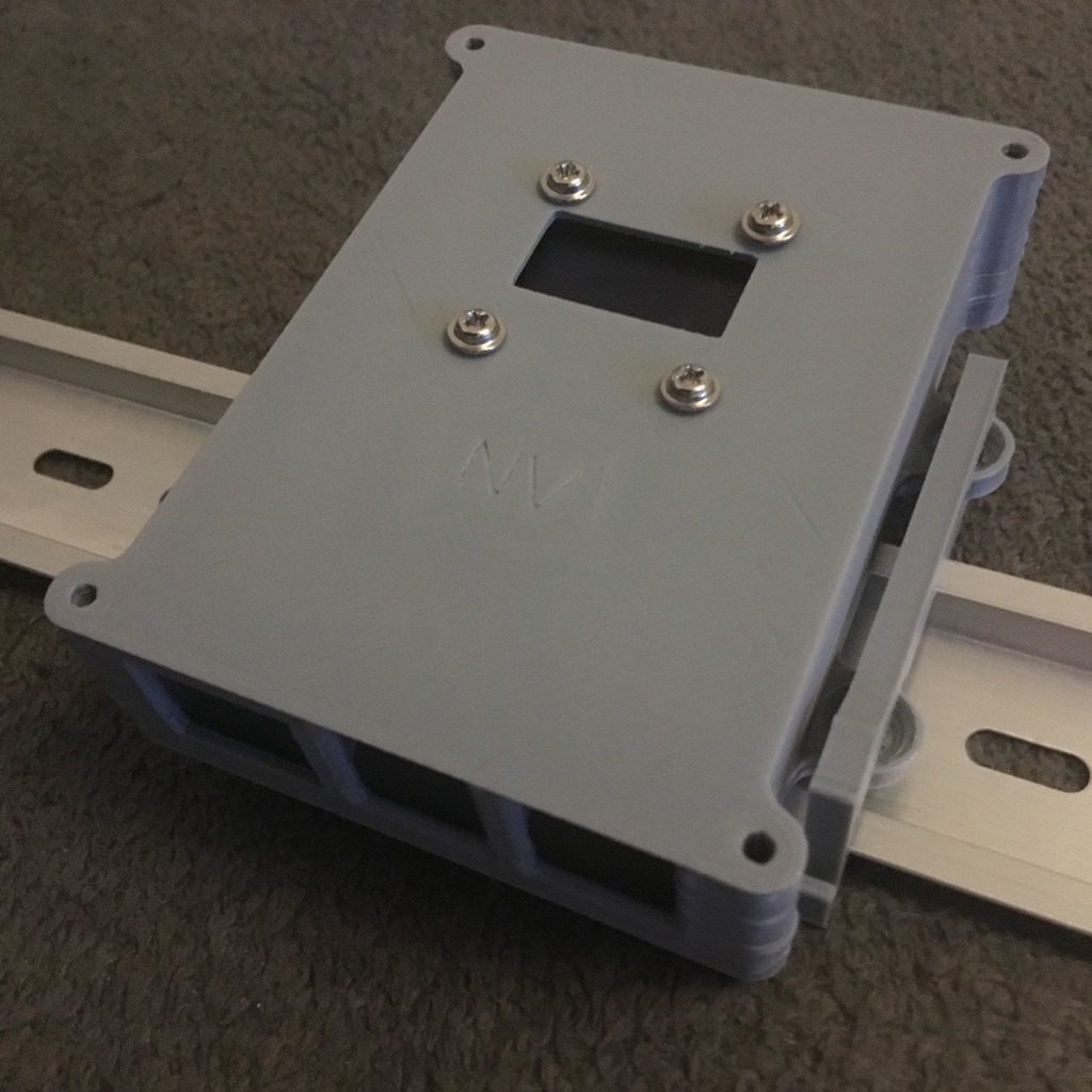 Raspberry Pi OLED Case with DIN-rail clips