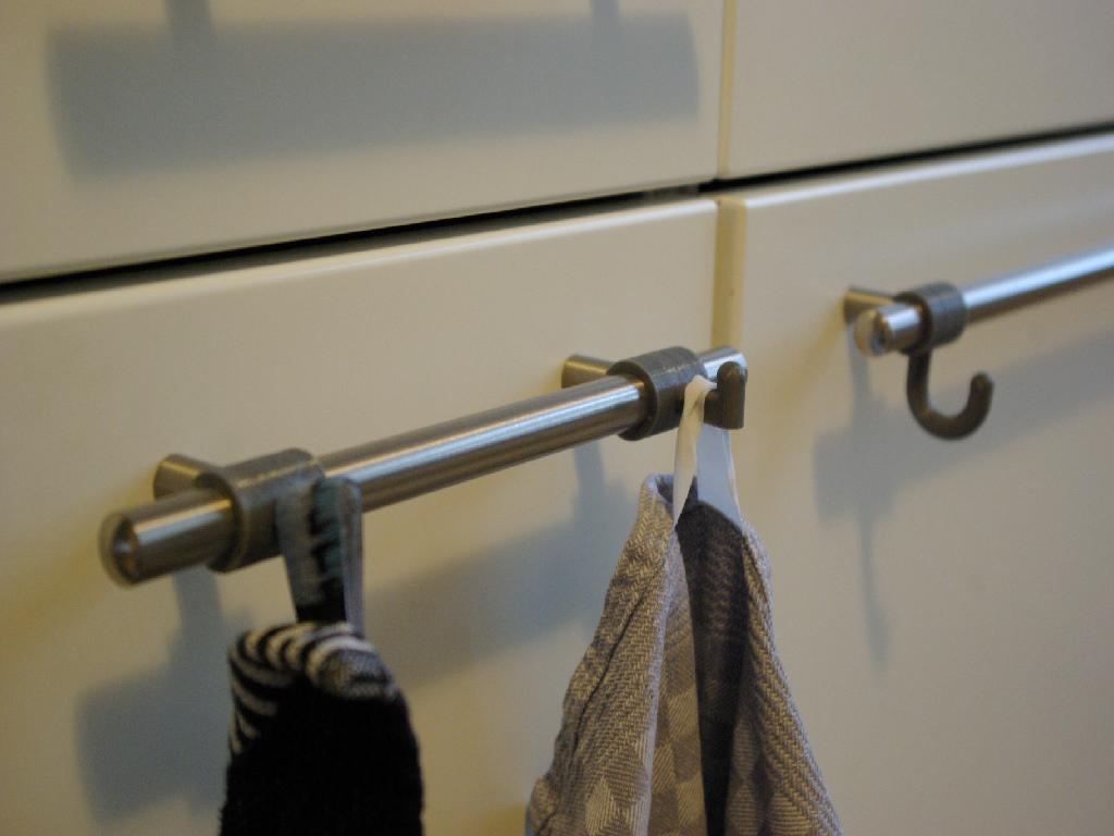 Kitchen Towel Hook for Round Bars (Customizable)