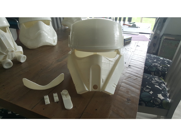Rogue One Shoretrooper Helmet Split To Fit Smaller 3D Printer