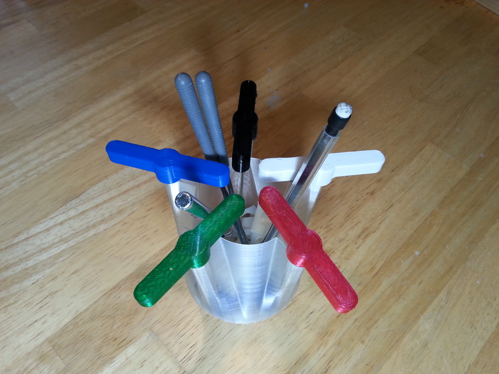 Vase For Holding 3D Printed Hex Key T-Handles