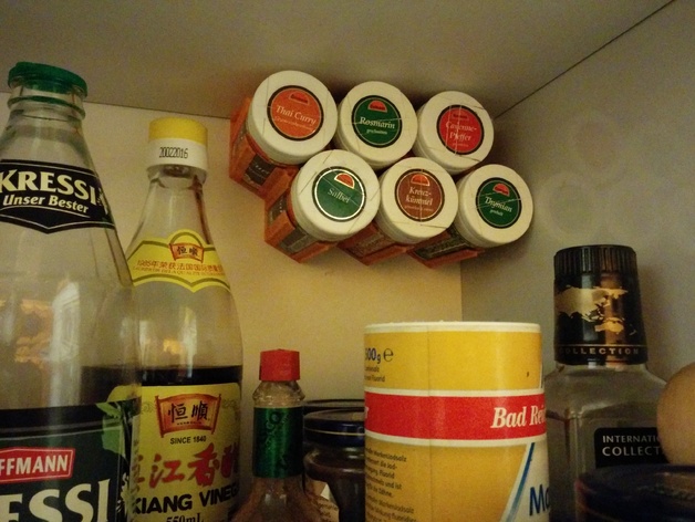 Customizable hanging spice jar rack