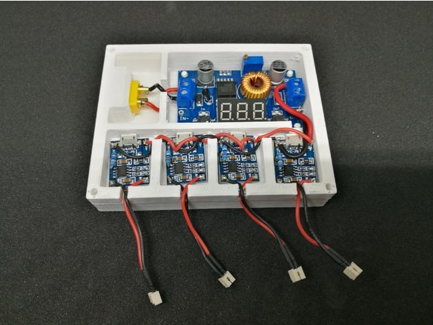 Portable 1S 4x Lipo Charger with LED-Voltage-Display