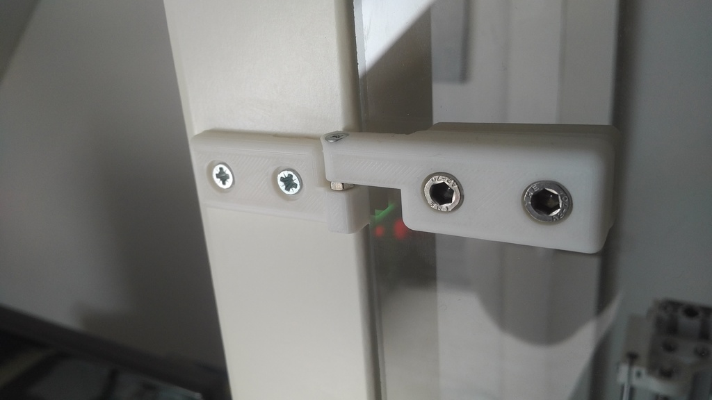 Acrylic Glass Holder and Door Hinge (IKEA Lack Enclosure)