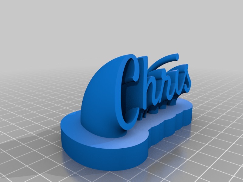 My Customized Sweeping 2-line name plate - Chris - Font: Satisfy